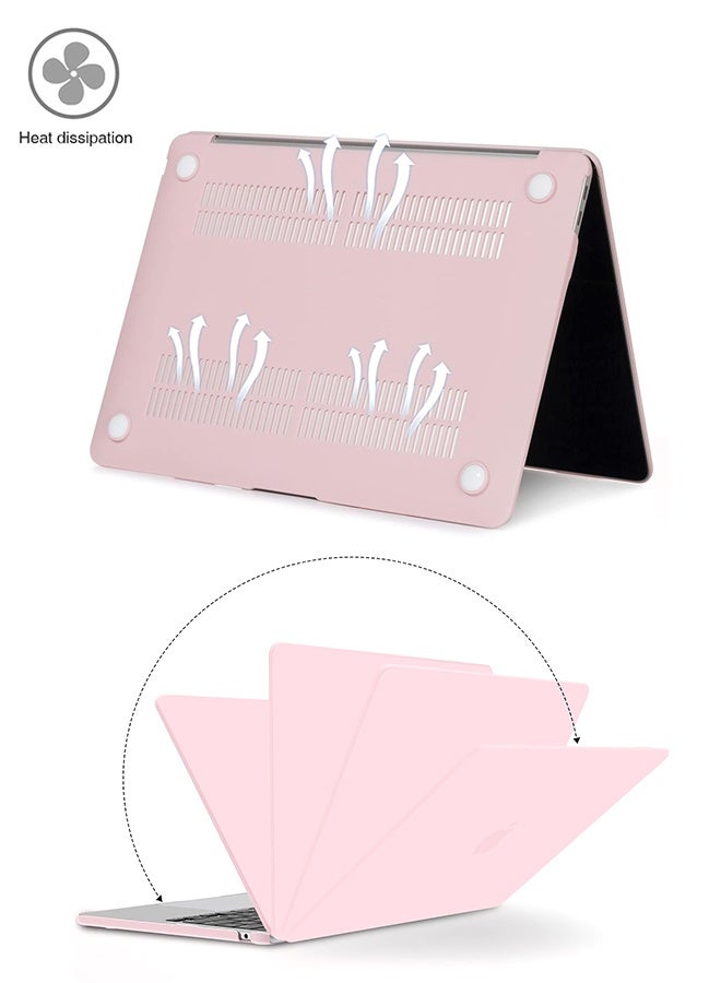 SUNDAREE متوافق مع حافظة MacBook Air مقاس 13 بوصة (موديلات 2025، 2024، 2023، 2022، M4، A3240، M3، A3113، M2، A2681)، غطاء صلب، حقيبة واقية، غطاء لوحة مفاتيح، واقي شاشة لجهاز MacBook Air مقاس 13.6 بوصة، لون وردي فاتح - Image 5